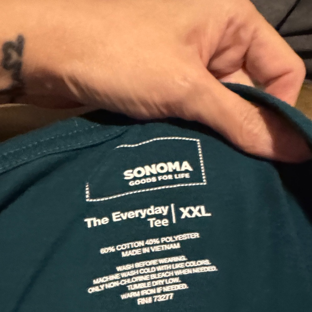 Sonoma Deep Teal Long Sleeve Top - Picture 2 of 2